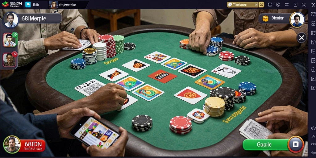 Gameplay seru dalam aplikasi Gaple 68IDN.