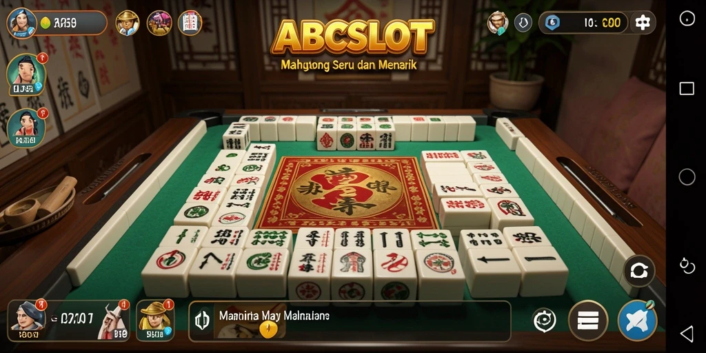 Screenshot permainan ABCSLOT menunjukkan aksi seru dalam Mahjong.