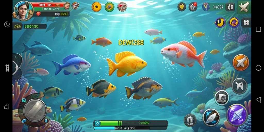 Gameplay menarik DEWI288 dengan banyak ikan untuk ditangkap.