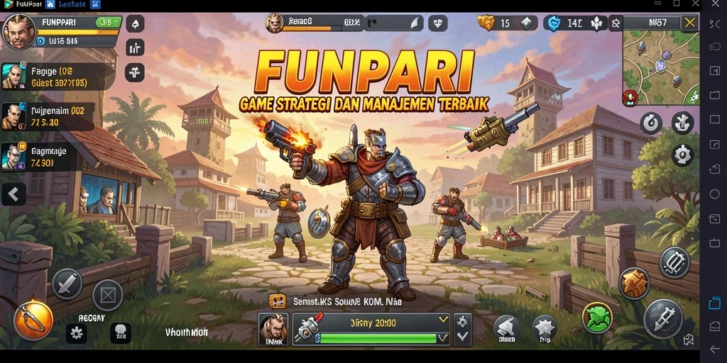 Screenshot menunjukkan gameplay mendalam dan strategis dari FUNPARI.