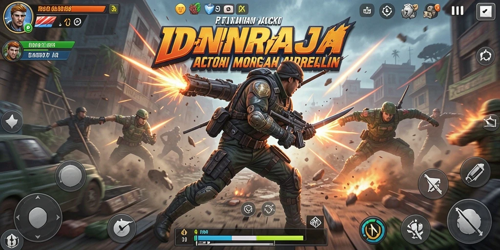 Tampilan gameplay IDNRAJA yang dinamis dan menegangkan.