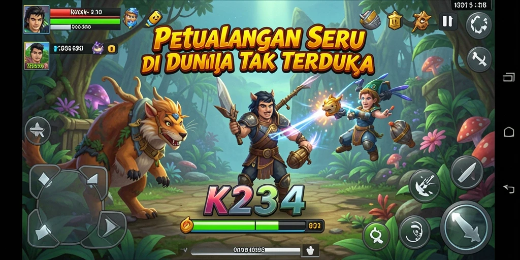 Tampilan gameplay K234 dengan dunia petualangan yang menakjubkan.