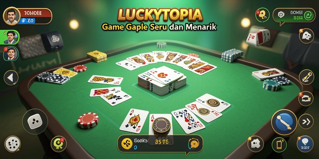 Screenshot gameplay seru LUCKYTOPIA dalam bermain Gaple.