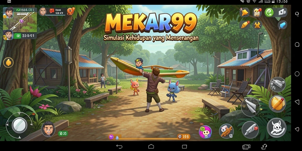 Tampilan gameplay MEKAR99 yang menarik dan penuh warna.