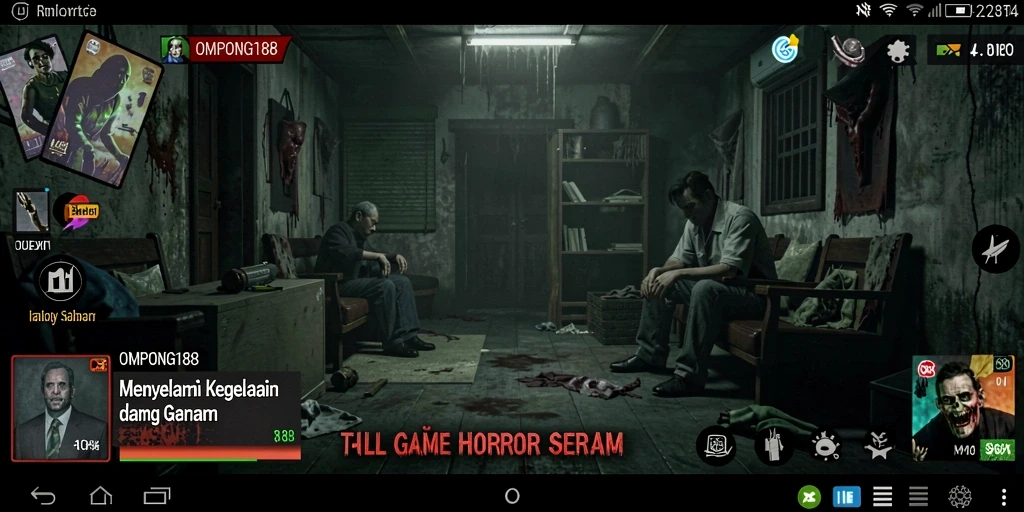 Tangkapan layar OMPONG188 menampilkan momen mencekam dalam gameplay horor.