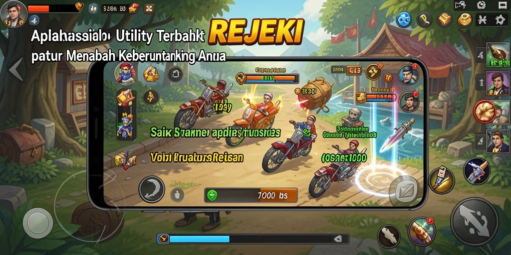 Tampilan utama aplikasi REJEKI dengan fitur analisis keberuntungan.