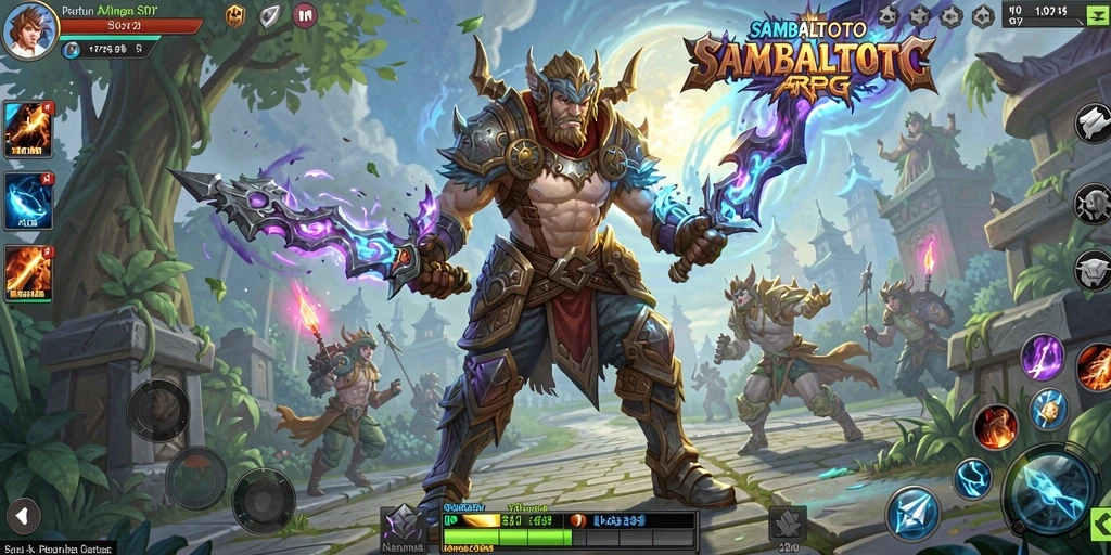 Screenshot utama SAMBALTOTO menampilkan aksi seru dalam petualangan ARPG.