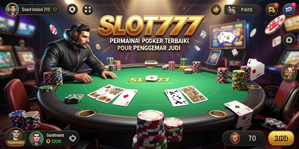 Tampilan screenshot SLOT777 dengan gameplay Poker yang mendebarkan.
