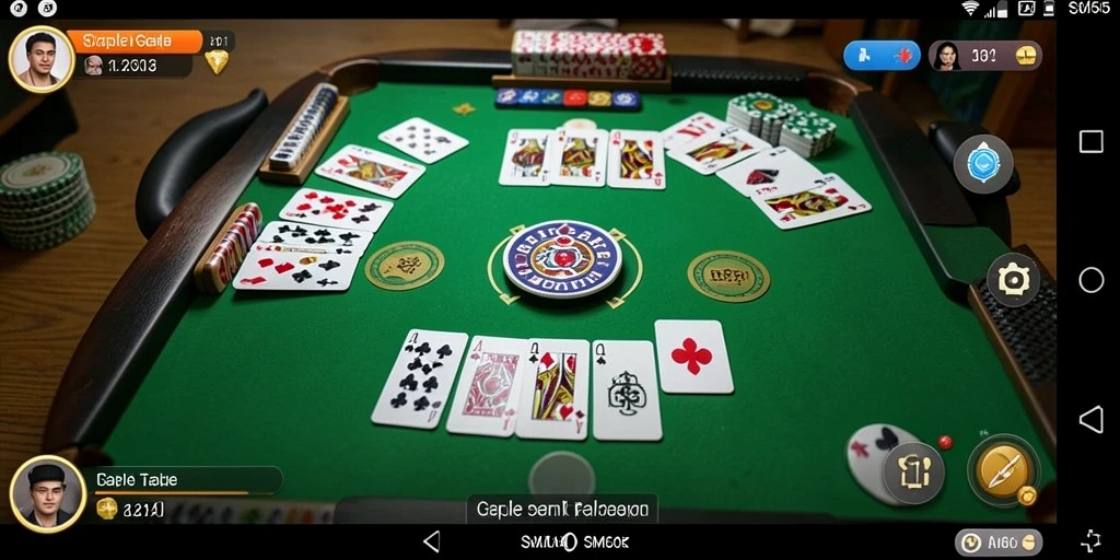 Tangkapan layar screenshot <strong>SM605</strong> yang menampilkan gameplay Gaple yang interaktif.