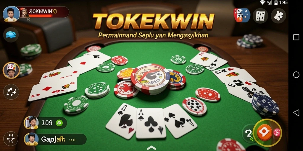 Tampilan gameplay seru Gaple di aplikasi TOKEKWIN.