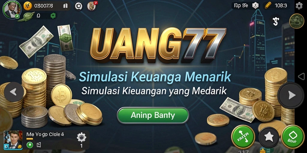 Tampilan gameplay UANG77 yang menarik dan interaktif dalam simulasi keuangan.