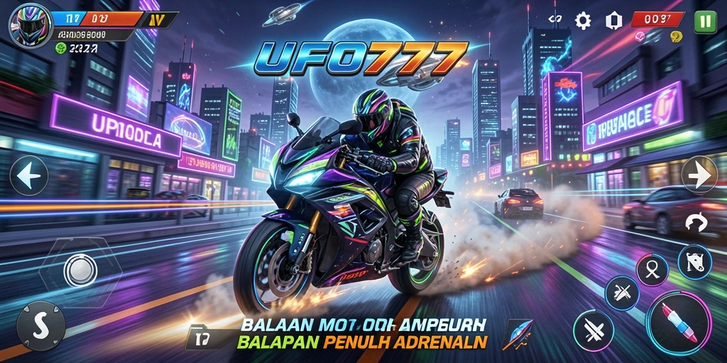 Tampilan gameplay menarik dari balapan motor di UFO777.
